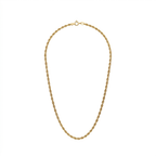 3mm gold rope chain shown with its lobster clasp