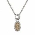 Silver-plated Catholic medal pendant necklace with the image of Mary