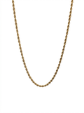 3mm gold-tone rope chain necklace in stainless steel