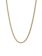 3mm gold-tone rope chain necklace in stainless steel