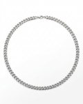 Silver Cuban link chain necklace in polished stainless steel