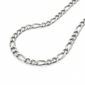 Silver Figaro chain necklace in polished stainless steel