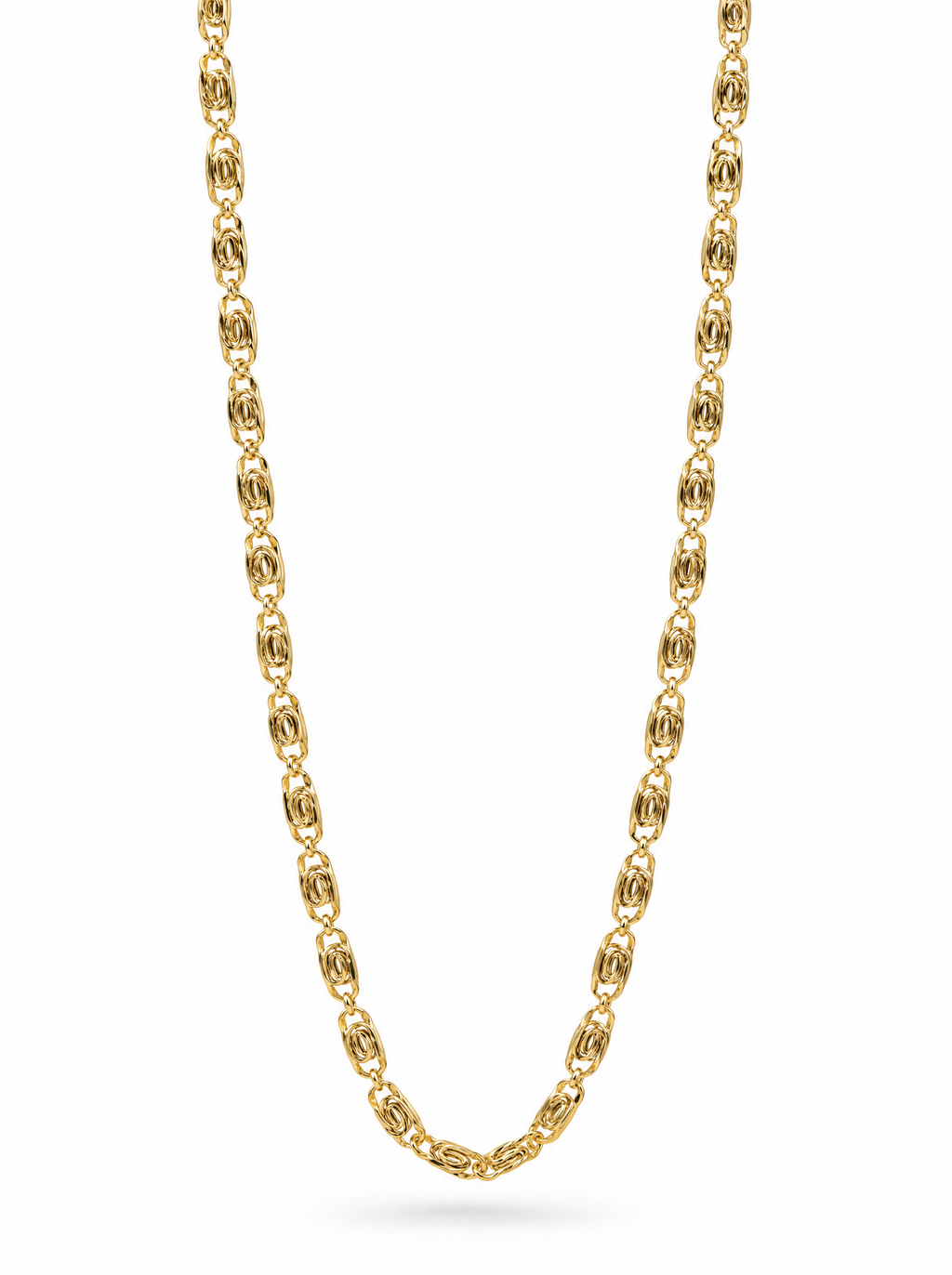 Textured oval-link chain in 18K gold vermeil