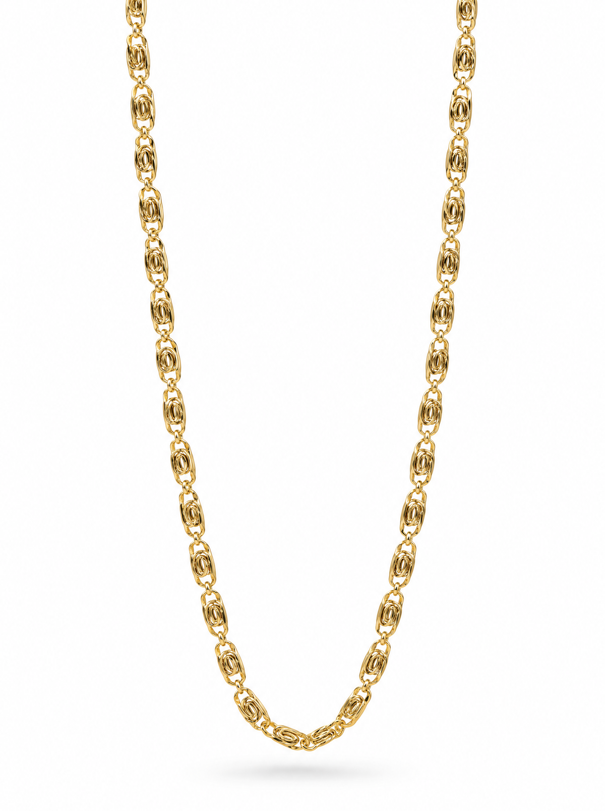 Textured oval-link chain in 18K gold vermeil