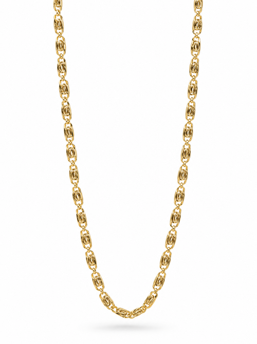 Textured oval-link chain in 18K gold vermeil