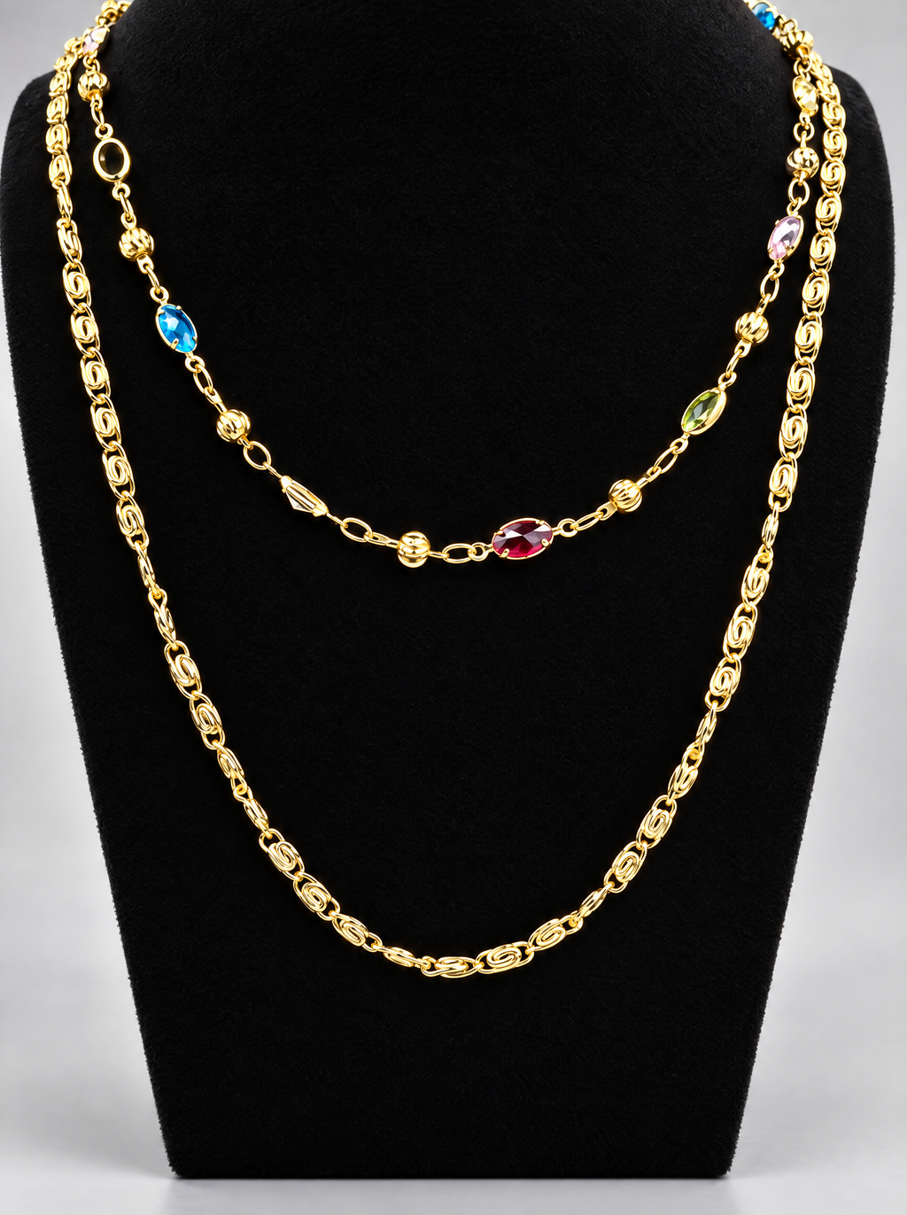 Two-piece layered necklace set in 18K gold vermeil